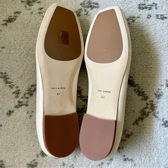 ⭐️ NEW ⭐️ Tory Burch Georgia Brie Wrinkle Leather Ballet Flats 8m - Picture 7 of 7
